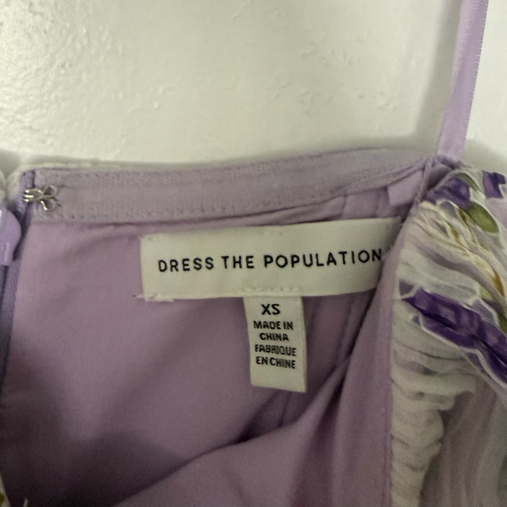 Dress the Population Lavender Floral Strapless Maxi Dress - Picture 2 of 5